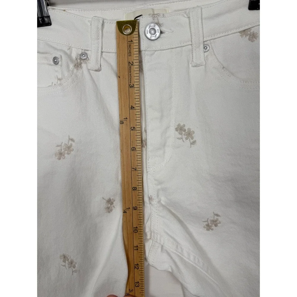 Seven7 Floral Embroidered Skinny‎ Jeans Womens 6 White Excellent High Rise Pants